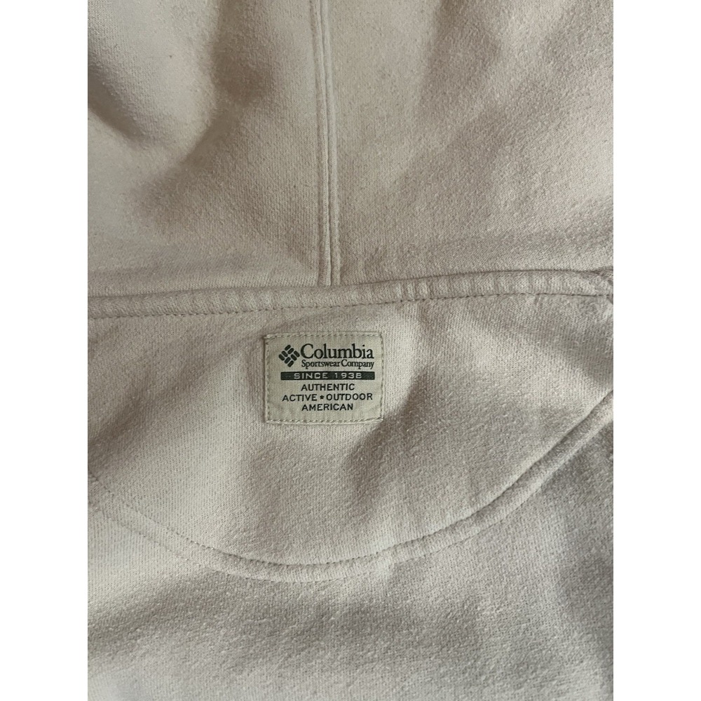 Columbia Mens Hoodie Sweatshirt Full Zip Beige XL Ski Hiking Hooded - Picture 6 of 9